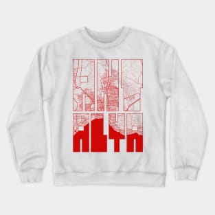 Antalya, Turkey City Map Typography - Oriental Crewneck Sweatshirt